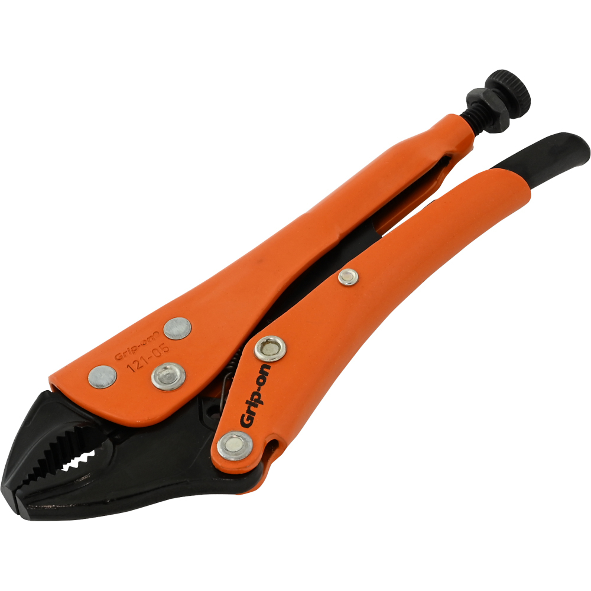 Grip-on, 5in. Locking Pliers Curved Jaws With Wire Cutter, Pieces (qty.) 1 Material Alloy Steel, Jaw Capacity 1.26 in, Model# 121-05